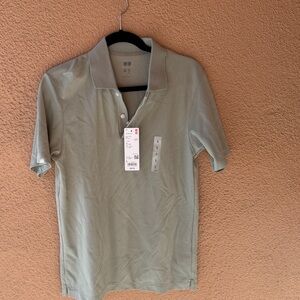 Uniqlo Men's Sage Polo Shirt- Airism Cotton Pique
